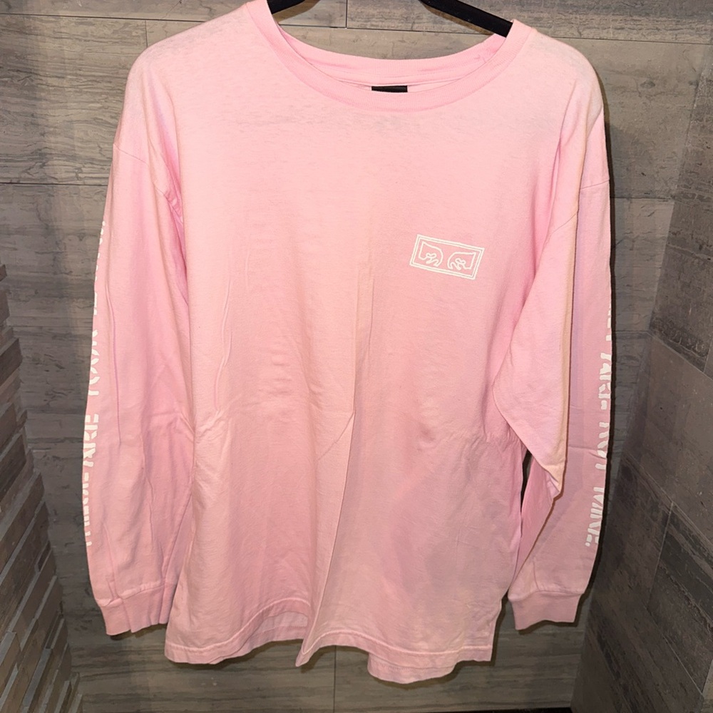 Obey Long sleeve, pink, men’s large